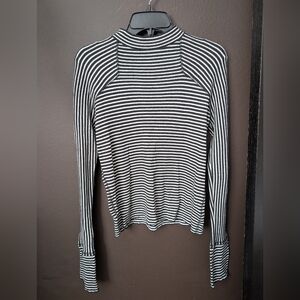 Striped Black and White Women's Top